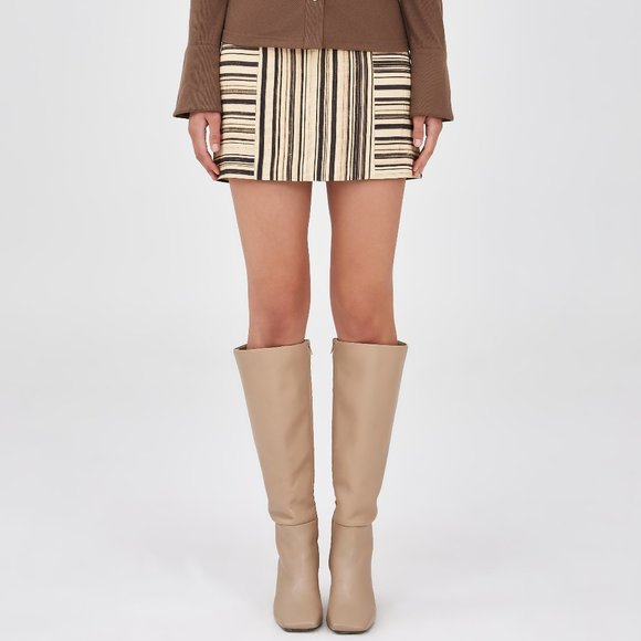 NWT CMEO Collective Making Time Black + Sand Skirt - Picture 2 of 8